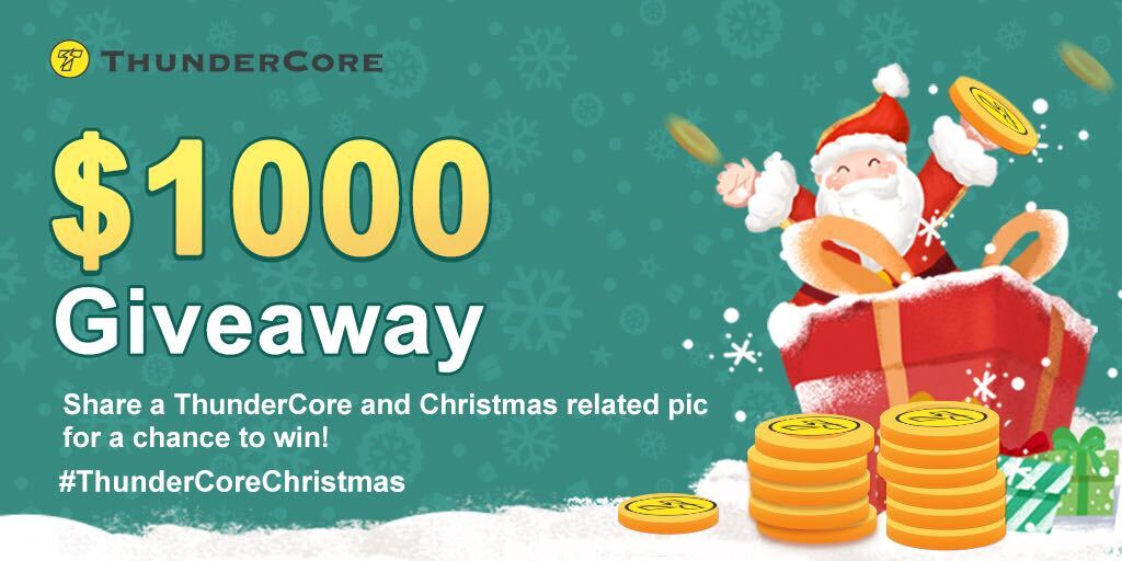 $1,000 Giveaway to celebrate Christmas!

Share Christmas-themed photos of #ThunderCore
20 winners get $50 each

📑
-Retweet &amp; tag 3 friends
-Use the hashtag #ThunderCoreChristmas
-Join t.me/thunder_offici… 

Winners will be announced on 12/28 18:00 (UTC+8)
Show us what you got