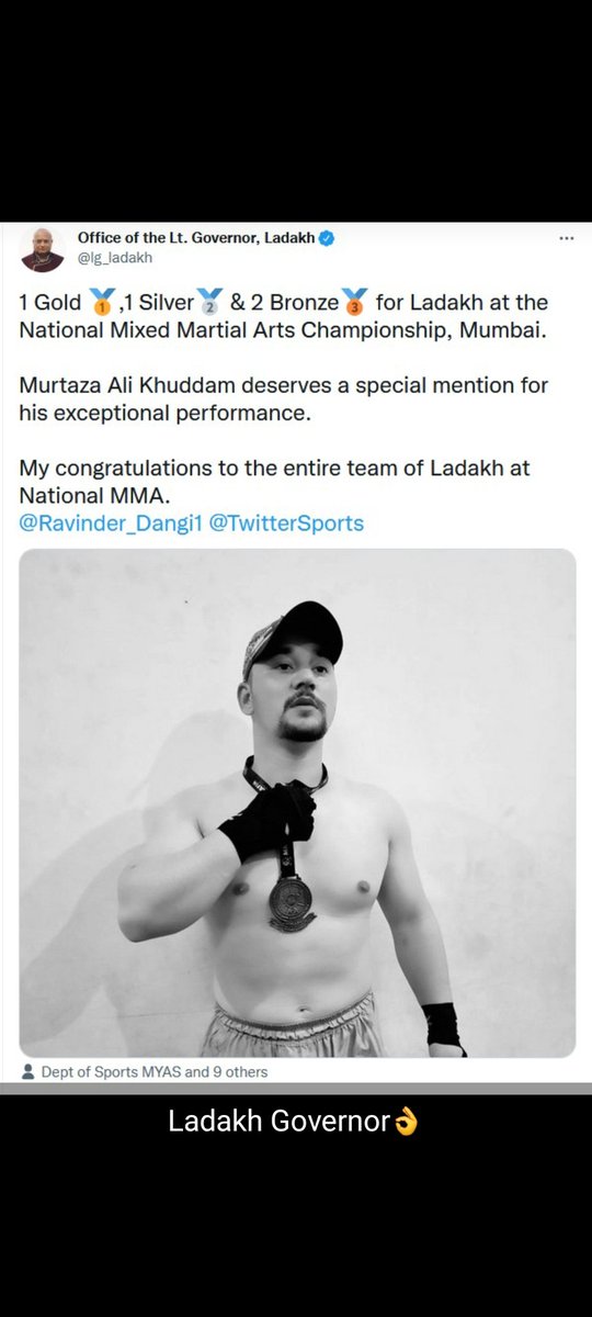 JoyjyotiD's tweet photo. @himantabiswa
@jagdishmukhi
Mixed martial arts national tournament
Team assam :- 5 Gold, 2 silver, 4 bronze=11 medals 

Team assam got best team prize as most of the fighters got medals .  

Team ladakh won 4 madels , we got 11 medals, they are getting appreciation but we🤐 😔😔 https://t.co/KobjAdRwXZ