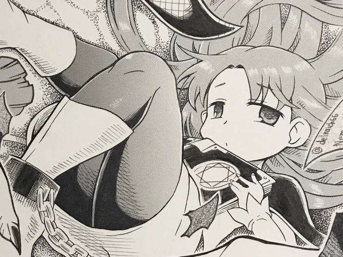 千年振りにアナログでねむちゃん描いて一億年振りにトーン使った 