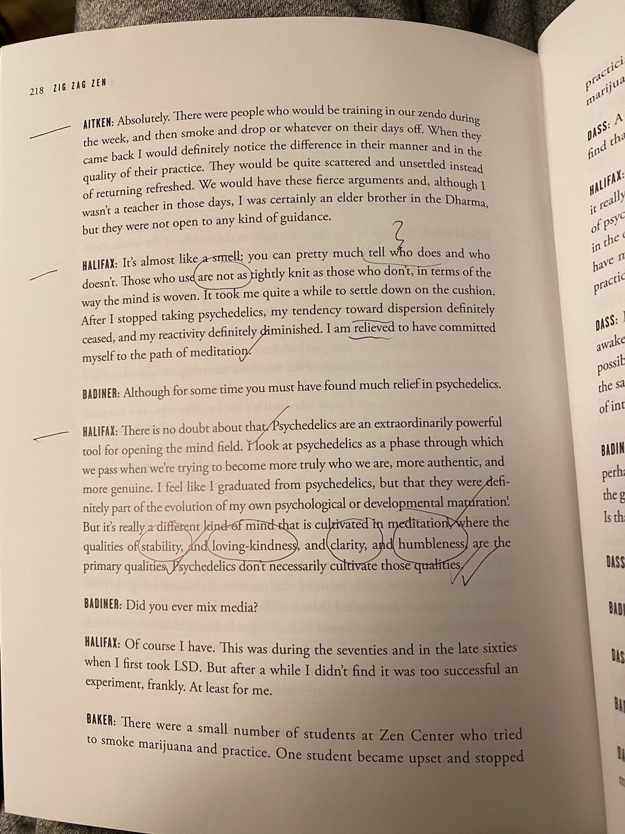 RCarhartHarris's tweet photo. Interesting words from Joan Halifax here. Her and ram dass seeing more subtlety in meditation than psychedelics - like a place you graduate to after doors opened. https://t.co/0aOH321Z6B