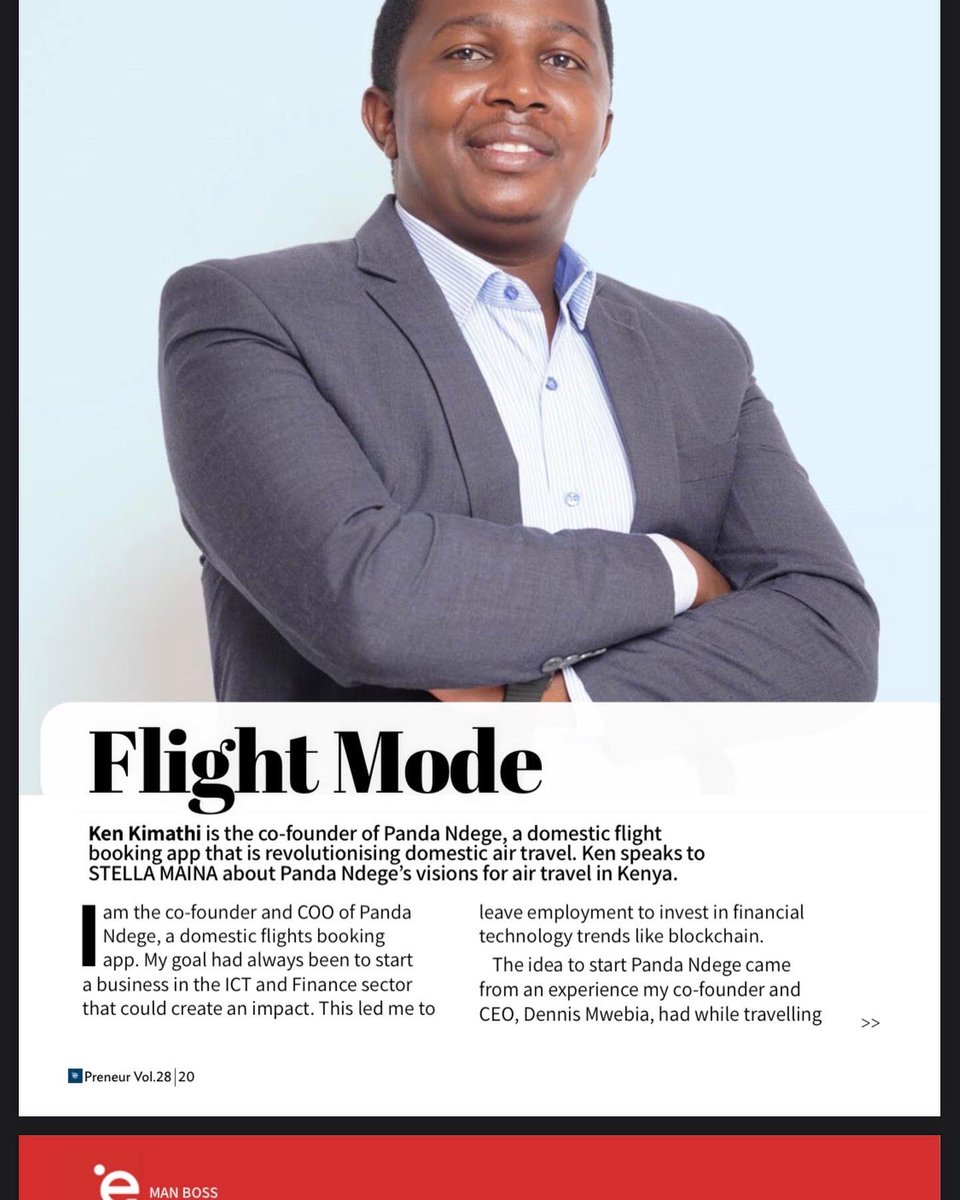PandaNdege's tweet photo. Panda Ndege has been featured on the @theepreneurke magazine 28th issue. Read more about our plan to ease air travel in Kenya here:

https://t.co/HP9aabnKUk

#tembeakenya #domestictourism🇰🇪 #masaimaranationalpark #mombasa https://t.co/O5M45FrRC9