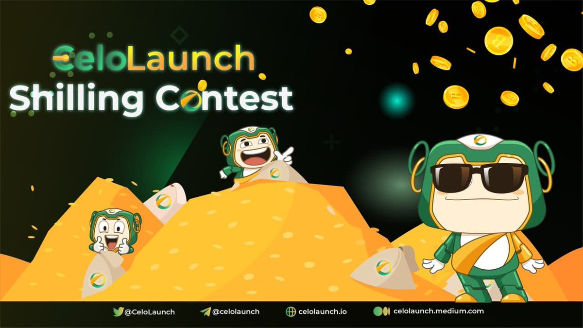 💥 #CeloLaunch Shilling Contest 💥

The "Shilling" Contest offers a competitive playground for our dear CeloLaunch members to help attract more attention from other cryptocurrency communities.

📆 Timeline: Dec 21st — Dec 25th 2021

Read more 👉 t.me/celolaunch_ann…