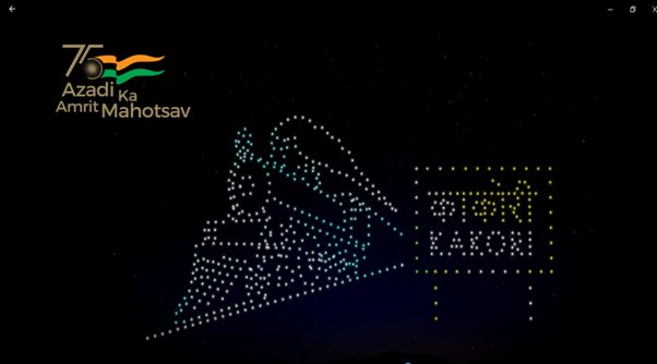sanghaviharsh's tweet photo. The biggest and the most iconic!

India's biggest drone show organised in Lucknow as a part of #AmritMahotsav. https://t.co/j1MmI307oC