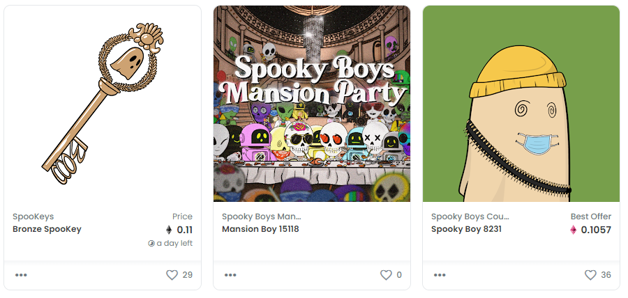 euan_sherratt's tweet photo. Completed the set 👻👽🔑🎉 @SpookyBoysCC @holyghostnft #spookeys https://t.co/WKVlXfJQwx