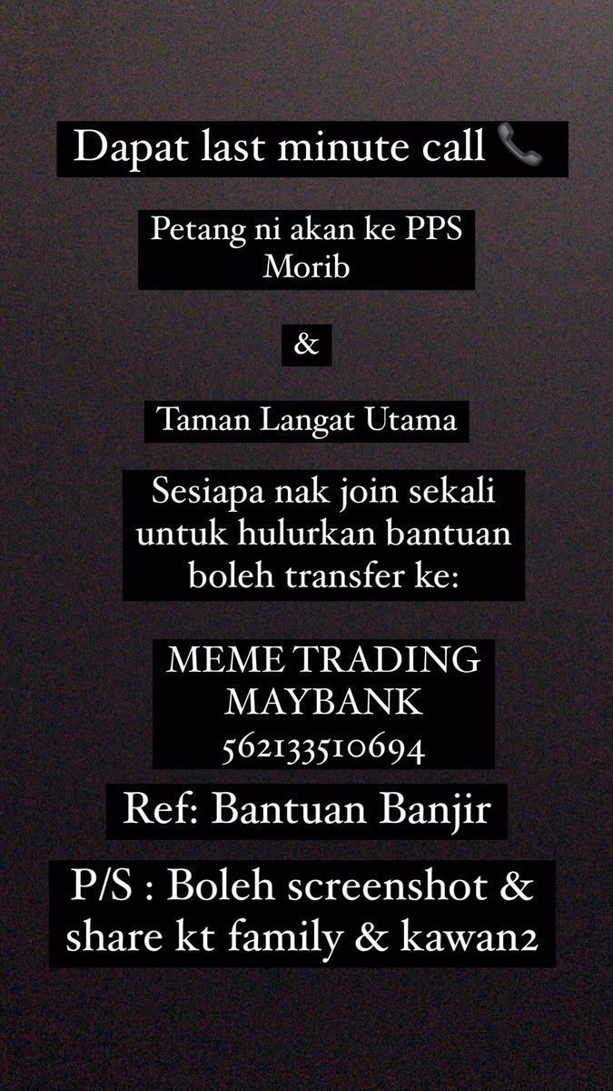 ezhar_ehsan's tweet photo. Sebarkan #bantuanbanjir https://t.co/ni4X4BOD9t