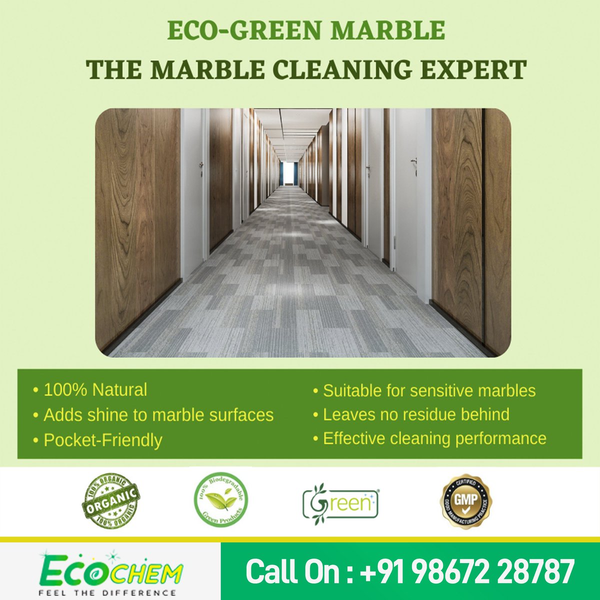 ecochemindia's tweet image. Eco-Green Marble can beat ordinary marble chemicals for cleaning in results and safety, as it is formulated with organic bases and concentrated natural cleansers that ensures safety.
.
.
.
#MarbleCleaner #Ecochem