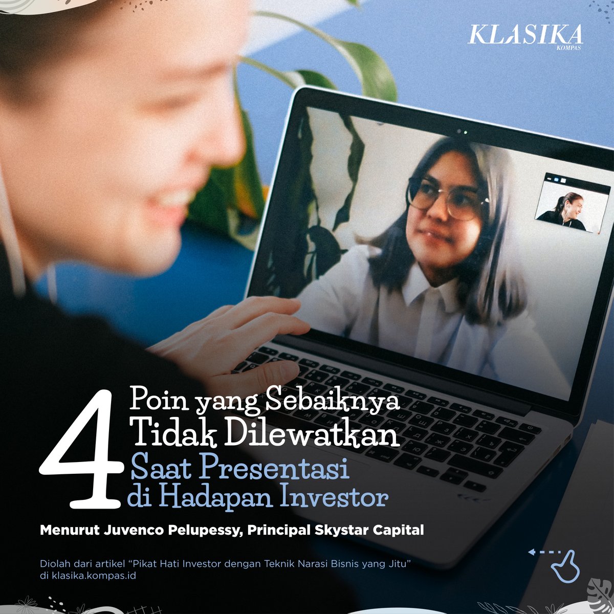 kompas_urbana's tweet photo. Agar dapat bersinar di antara ide-ide lainnya, pebisnis perlu menyiapkan materi dan teknik eksekusi yang tepat dalam melancarkan presentasi di hadapan investor. #TriviaKlasika #TipsPresentasi
https://t.co/kM8VBS7hEF https://t.co/vKMI9UdPd4