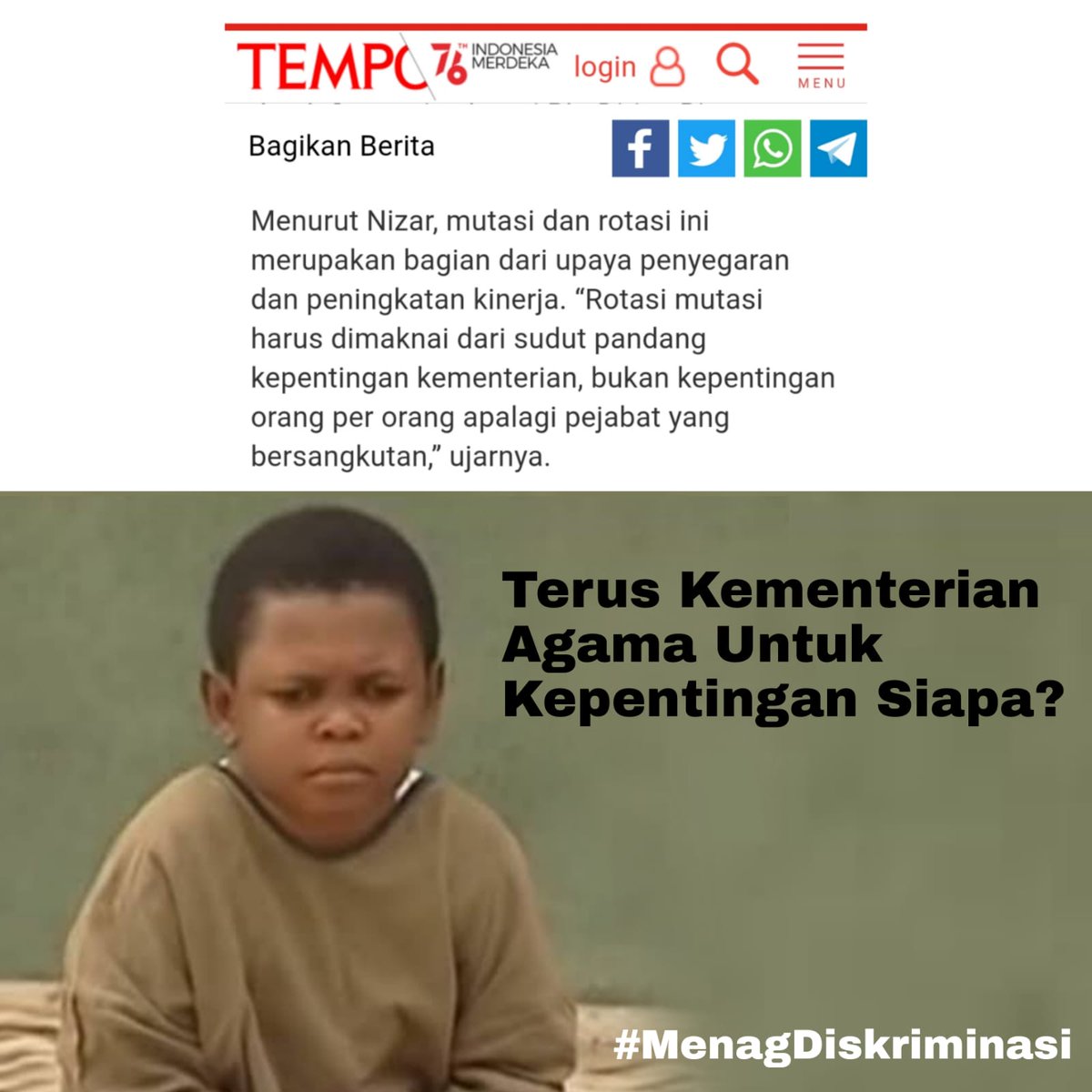 wirawansuastera's tweet photo. Umat hindu memang cinta akan ketenangan. 
Tapi bila seperti ini ? Kali yang tenang pun bisa menghanyutkan 

@kemensetnegRI
@setkabgoid
@nahdlatululama
@jokowi
@YaqutCQoumas

#MenagDiskriminasi
#CopotGusYaqut
#SaveHindu
#SaveDirjenHindu https://t.co/JUjhdDedBo