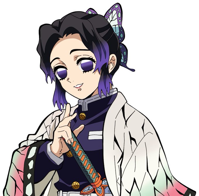 あられさんがTwitterに投稿した胡蝶しのぶ(鬼滅の刃)のイラスト。