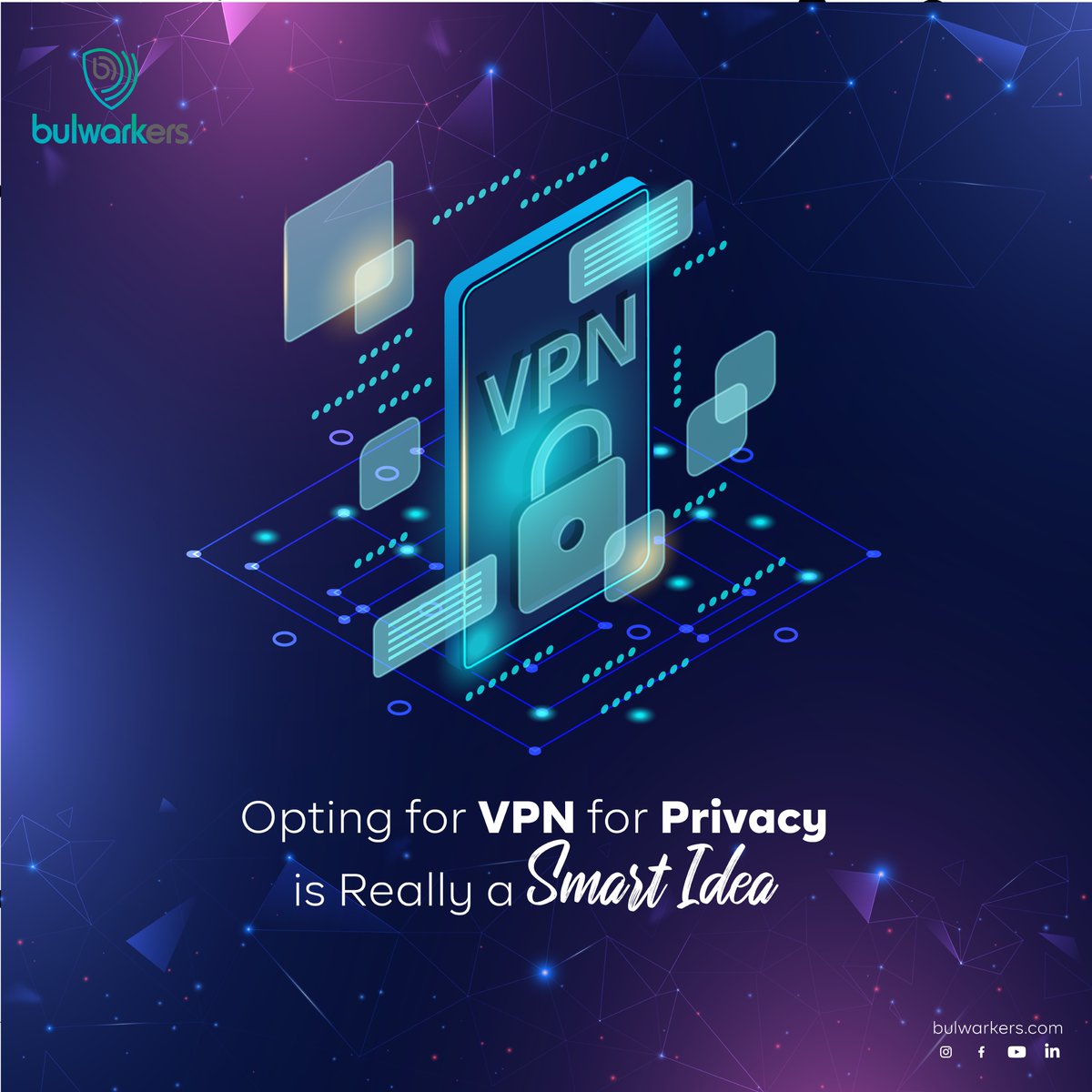 bulwarkers's tweet image. In order to have a more private and secure network, you should utilise a Virtual Private Network (VPN). As well as protecting your sensitive information, it will encrypt your connection.

#CyberSecurityTips
#BulwarkersWebsecurity
#BestWebsecurityUSA
#CyberCrimeHackers