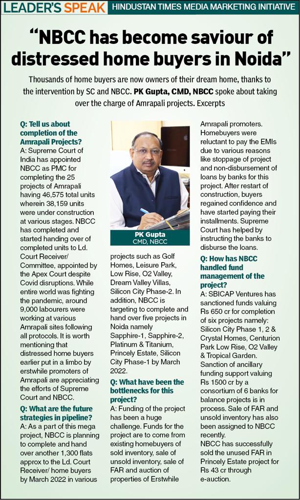 NBCC (India) Limited (@officialnbcc) on Twitter photo Exclusive interview of Sh. PK Gupta, CMD, #NBCC covered by <a href="/HindustanTimes/">Hindustan Times</a> in #LEADERSSPEAK column.
#NBCCinNews
#InterviewHighlights
#NBCCBuildsIndia
<a href="/PMOIndia/">PMO India</a> <a href="/MoHUA_India/">Ministry of Housing and Urban Affairs</a> <a href="/HardeepSPuri/">Hardeep Singh Puri</a> <a href="/Secretary_MoHUA/">Srinivas Katikithala</a> <a href="/PSUSCOPE/">SCOPE</a> Exclusive interview of Sh. PK Gupta, CMD, #NBCC covered by <a href="/HindustanTimes/">Hindustan Times</a> in #LEADERSSPEAK column.
#NBCCinNews
#InterviewHighlights
#NBCCBuildsIndia
<a href="/PMOIndia/">PMO India</a> <a href="/MoHUA_India/">Ministry of Housing and Urban Affairs</a> <a href="/HardeepSPuri/">Hardeep Singh Puri</a> <a href="/Secretary_MoHUA/">Srinivas Katikithala</a> <a href="/PSUSCOPE/">SCOPE</a>