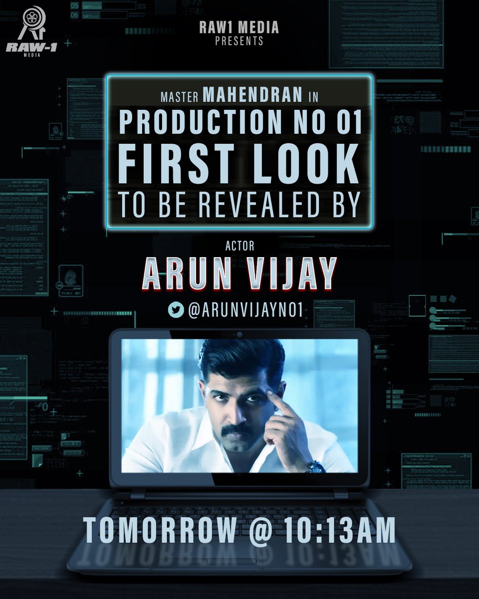 teamaimpr's tweet photo. Master @Actor_Mahendran's next Production No1 Title and 1st look to be launched by @arunvijayno1 @actor_jayamravi @hiphoptamizha by 10.13 AM Tom 

💰 Raw1 Media @raw1media
🙌 &amp;✂️ @directorjohn5 
🎼 @SaiBhaski 
🎥 @shivarajr_offl 

#MasterMahendranNext https://t.co/n9iTqy0igQ