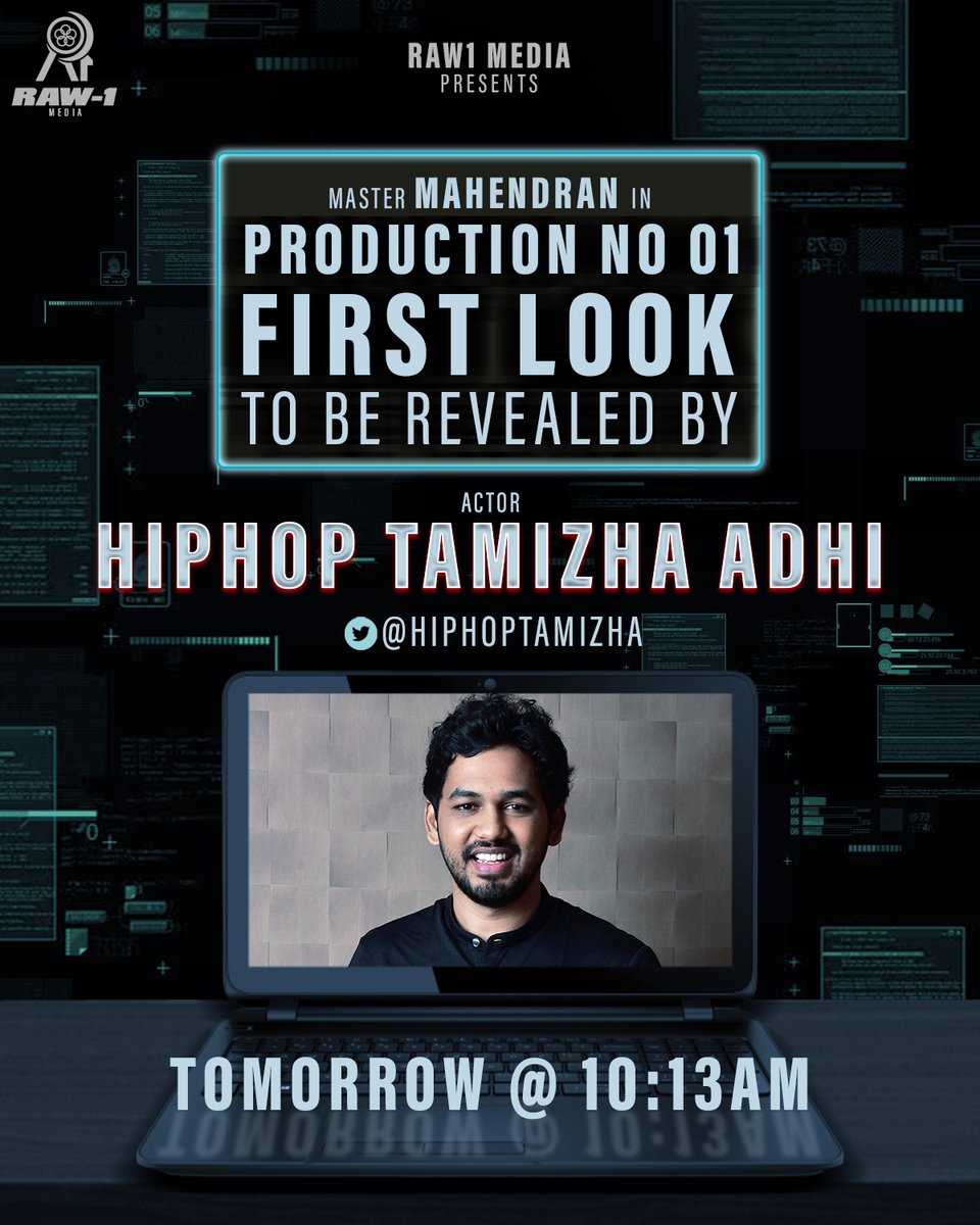 teamaimpr's tweet photo. Master @Actor_Mahendran's next Production No1 Title and 1st look to be launched by @arunvijayno1 @actor_jayamravi @hiphoptamizha by 10.13 AM Tom 

💰 Raw1 Media @raw1media
🙌 &amp;✂️ @directorjohn5 
🎼 @SaiBhaski 
🎥 @shivarajr_offl 

#MasterMahendranNext https://t.co/n9iTqy0igQ