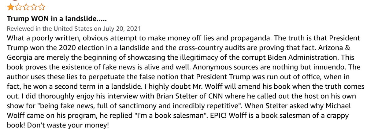 Dizzybutterflyy's tweet photo. When I’m bored I read reviews on #Amazon. Today I read the reviews for the book Landslide. And this one has me wondering if this lady will be in Texas drinking trumps fake blood this week. If you read enough you see a few that trump probably wrote. 😂
#TrumpCult #GetThemHelp https://t.co/uHg4u3XCsJ