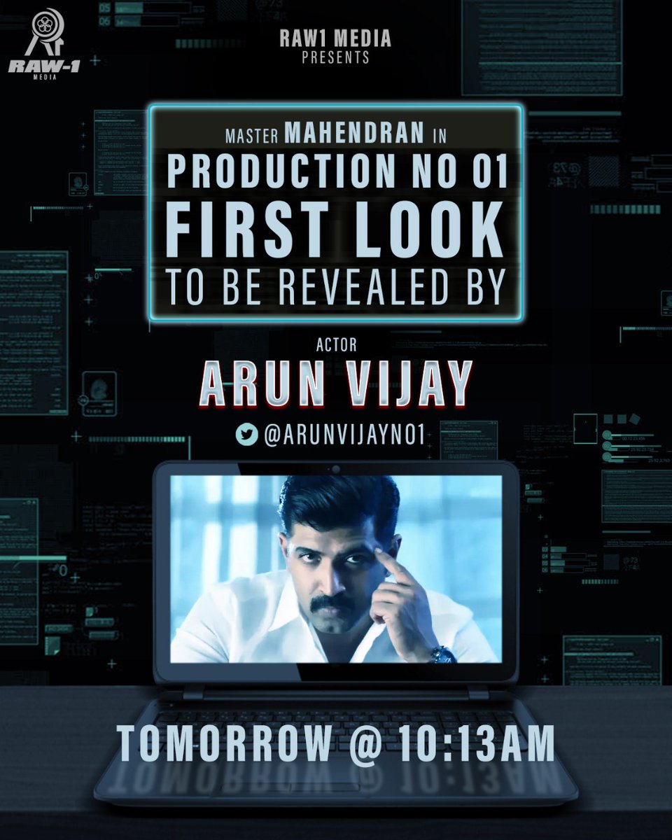 kayaldevaraj's tweet photo. Master @Actor_Mahendran's next Production No1 Title and 1st look to be launched by @arunvijayno1 @actor_jayamravi @hiphoptamizha by 10.13 AM Tom 

💰 Raw1 Media @raw1media
🙌 &amp;✂️ @directorjohn5 
🎼 @SaiBhaski 
🎥 @shivarajr_offl 

#MasterMahendranNext https://t.co/oNlbj2gqwf