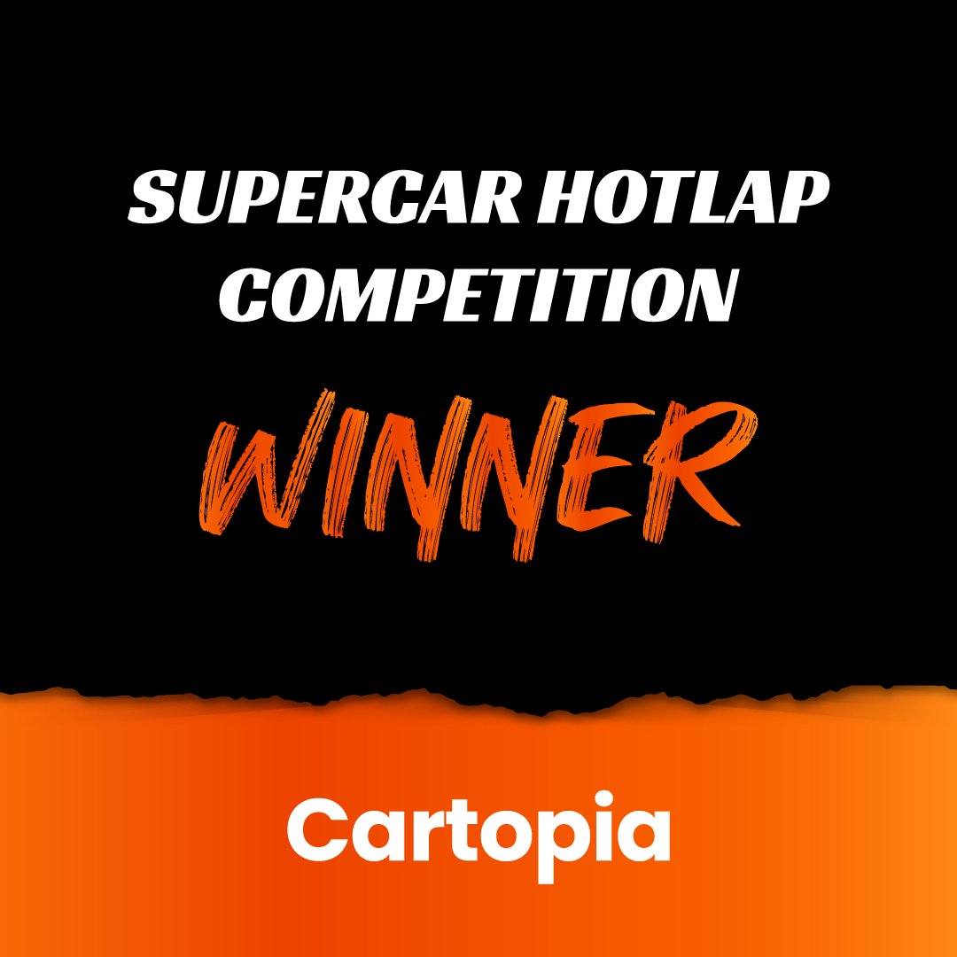 Congratulations to our Cartopia Supercar Hot Lap Winners! The winners will each get a super fast hot lap in a supercar with Will Brown or David Reynolds.