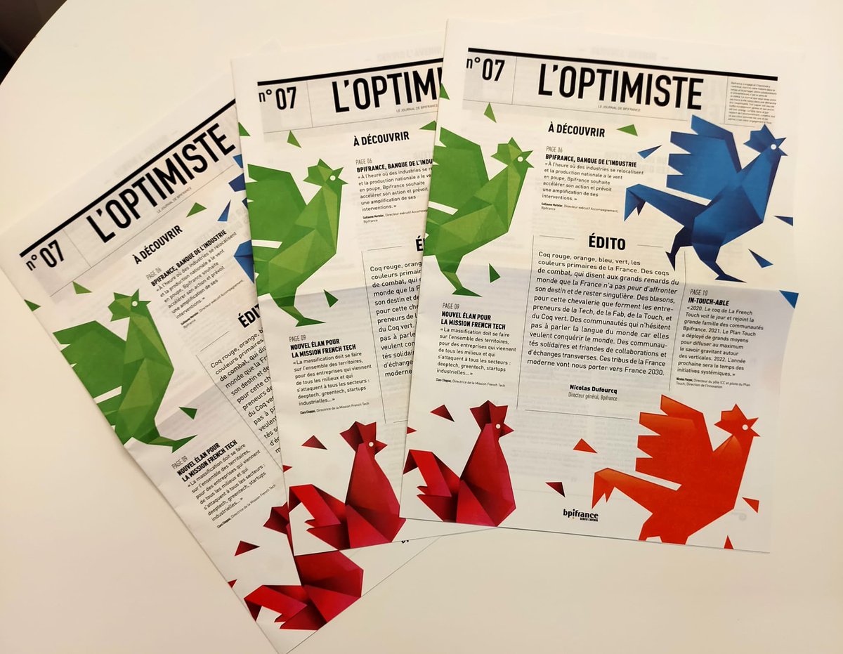 patricebegay's tweet photo. En cette fin d'année, célébrons toutes nos communautés qui font notre fierté : @LaFrenchFab @LaFrenchTech #CoqVert #LaFrenchTouch. Notre journal l'Optimisme leur rend hommage pour dire merci aux #entrepreneurs qui ont encore prouvé qu'en 2021, 1possible sera toujours français. https://t.co/cogUYw9h74