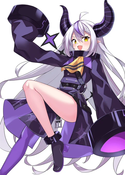 「刮目せよッ!!」
#Laplus_Artdesu  
冬コミ本の表紙絵になります 