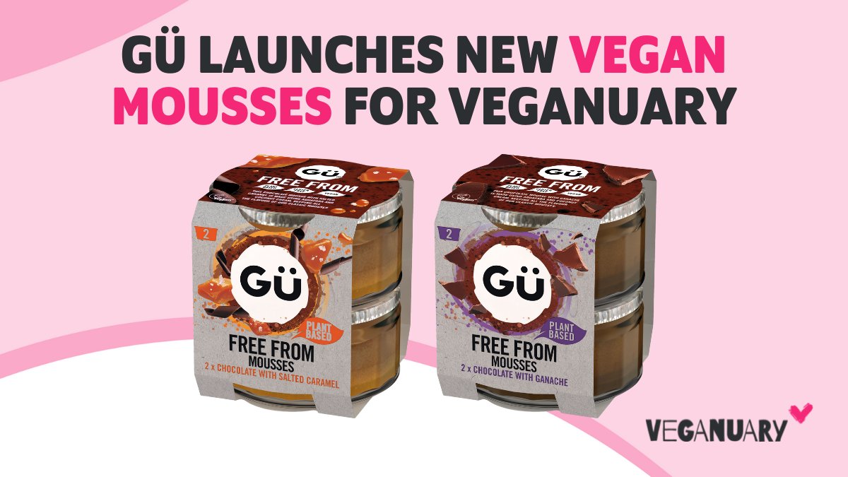 Attention UK pud lovers! ⁠🥄 @GuPuds has added TWO new vegan mousses to its range - Dark Chocolate with Ganache and Dark Chocolate with Salted Caramel. 😋⁠ They can be found alongside Gü's other Free From range in all major supermarkets now! 🎉⁠ #Veganuary2022