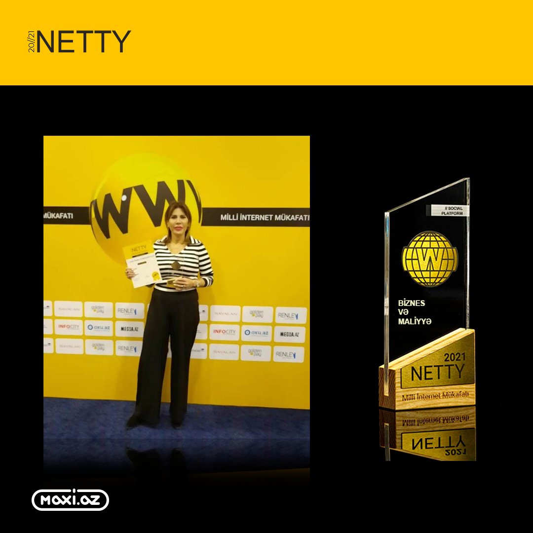 Maxi.az-ı təbrik edin!
NETTY2021 Azərbaycanın Milli internet mükafatının qalibləri elan edilmişdir. Və bu il SOSIAL RESURS nominasiyasında <a href="/maxi/">m.a.x.i</a>.az.shop birinci yeri tutdu!

#netty #maxiaz #qalibgəldik #winner