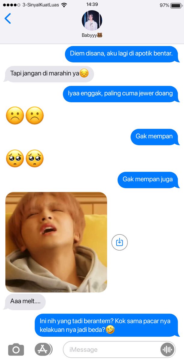 mahaeyay's tweet photo. markhyuck one tweet au

"Hobi nya berantem tapi kalo sama pacar jadi clingy"

Cw // fight, harsh word, dirty words. https://t.co/m6P3ZtWOqD