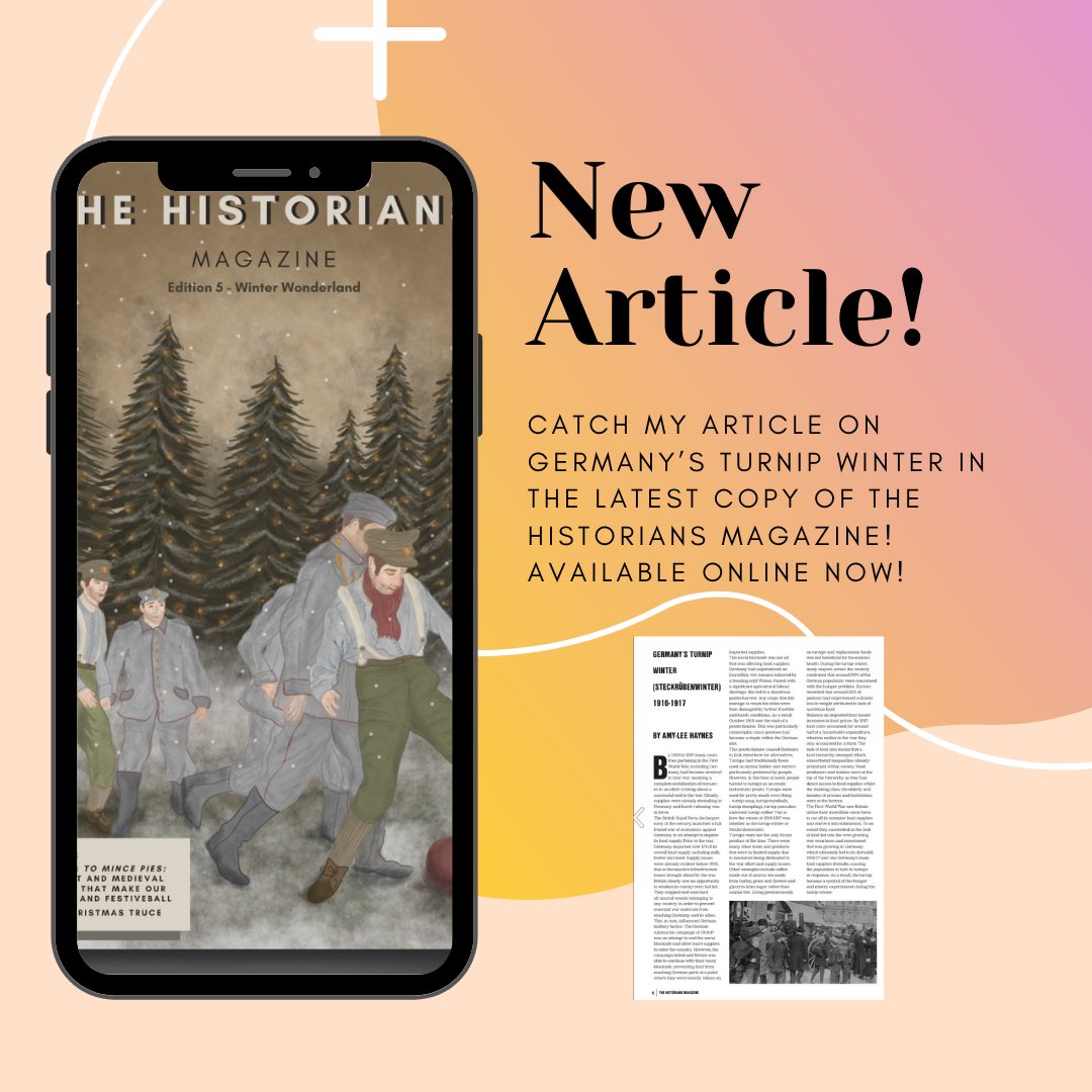 Check out my article on Germany’s Turnip Winter 1916-17 in the latest copy of the Historians Magazine - available online now! issuu.com/historywithros… #HistoryGirls #HistoryBloggers #GermanHistory