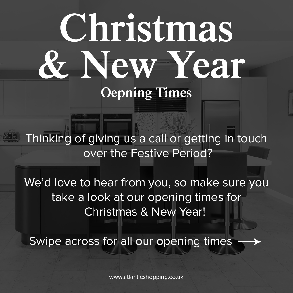 AtlanticShop's tweet photo. Thinking of giving us a call or getting in touch over Christmas!? Make sure you check out our opening times above! We look forward to hearing from you!

#atlanticshopping #barstools #diningchairs #christmas#christmasopeningtimes #openingtimes https://t.co/T9xUUmEsYR