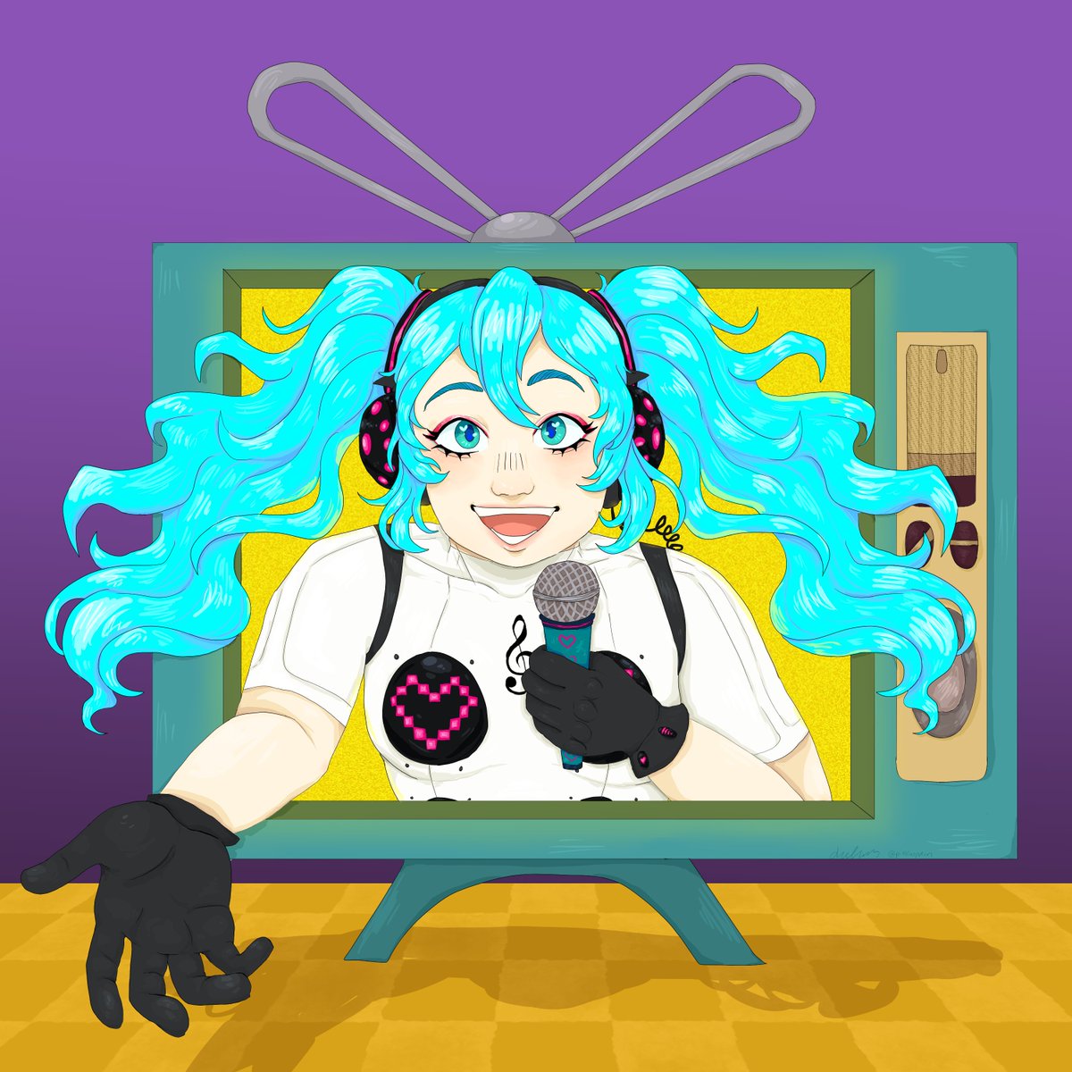 pink_wyvern's tweet photo. Get ready for your TRUE STORY !!!!

i’m a biiiit late to posting this, but, i did the album art for the bandcamp version of @skatsune_miku’s cover of true story! i commissioned them to cover it, please go check it out! they are so awesome :] https://t.co/dOyUftkUzt
