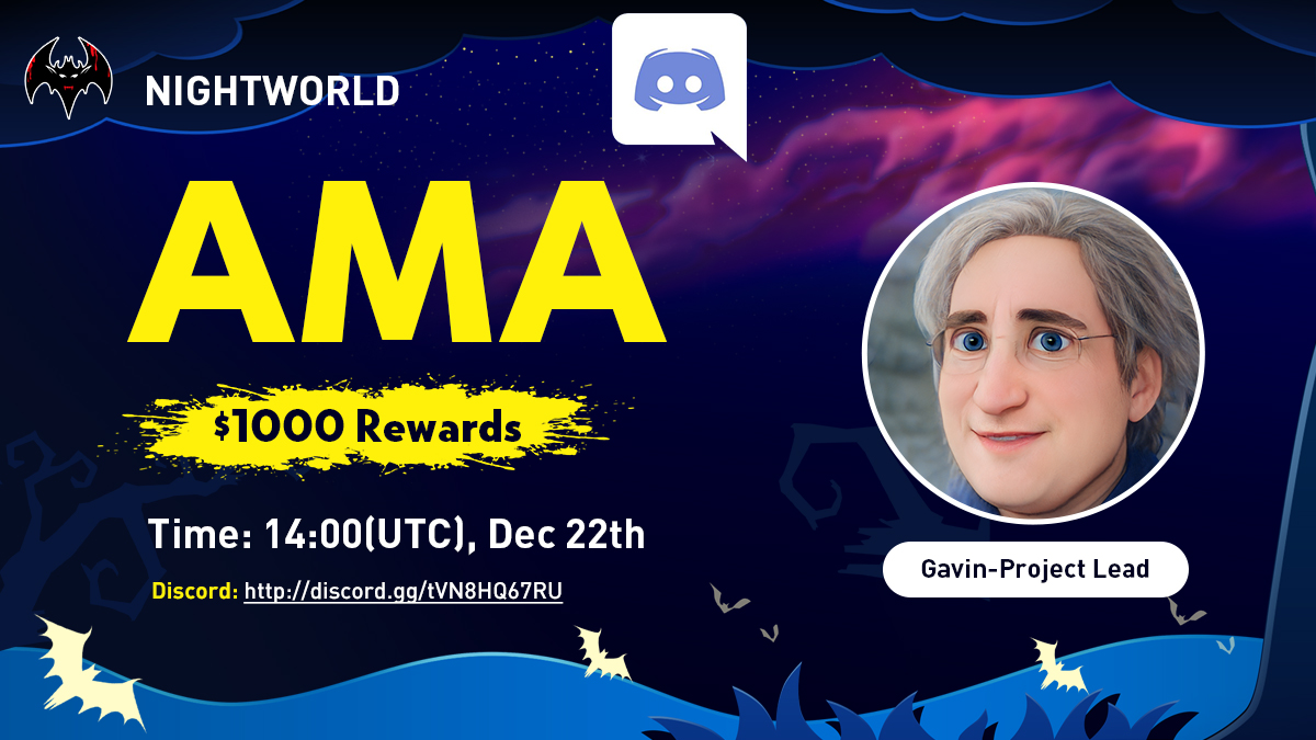 We're thrilled to announce our #AMA 
🚀Join AMA session for a chance to win over $1000!

⌛️Time: 14:00 PM UTC, Dec 22th
💸Reward Pool:
500$ | 10 best questions | each 50$
2NFT | 2 Winners
Join AMA session🔗discord.gg/tVN8HQ67RU

Get your questions ready!
#NFT #NFTGiveaway