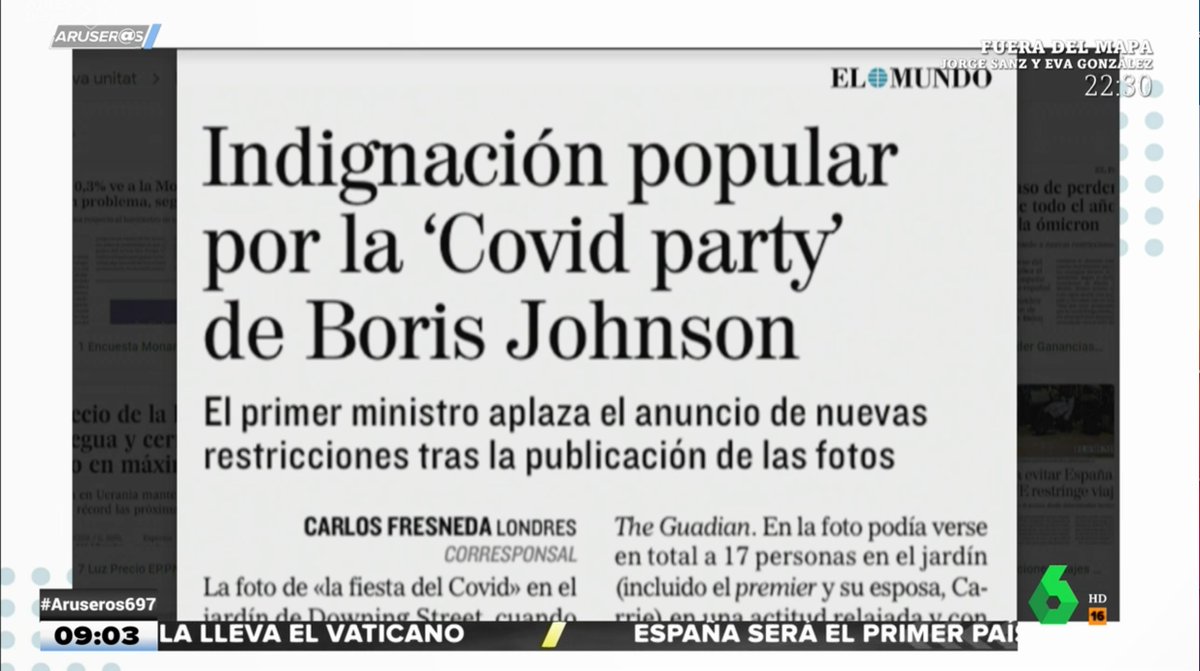AruserosLaSexta's tweet photo. 🔴 Está claro que Boris Johnson no se pierde una fiesta. Pero vosotros, ¿habéis cancelado celebraciones navideñas por culpa del avance de la pandemia? #Aruseros697 https://t.co/rHX0Ei0kVz