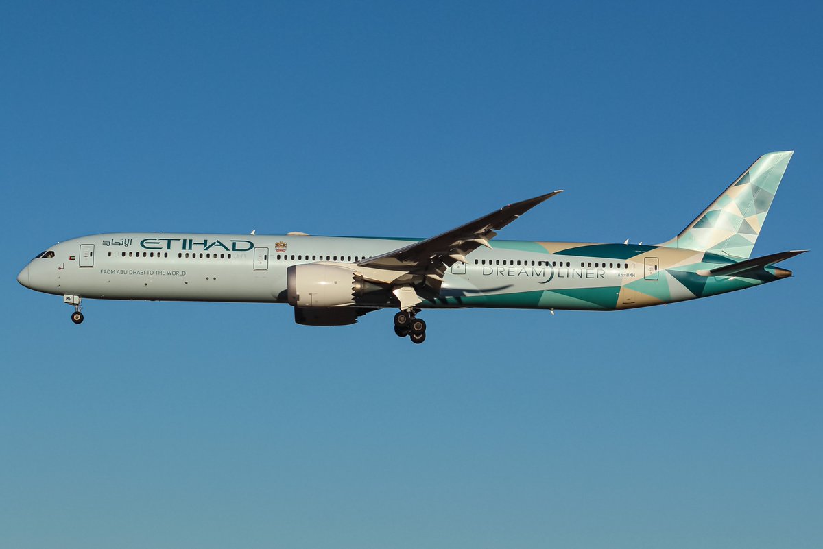 Masaki07_12's tweet photo. Etihad Airways 787-10
［A6-BMH］Greenliner Livery
December 18 / RJAA 34L↓ Spot 26

　成田では快晴は珍しいですね。
いつもタイミング悪く曇ったりするので…そして夜間撮影も出来たので嬉しい限りです。 https://t.co/0vmmTLPzlj