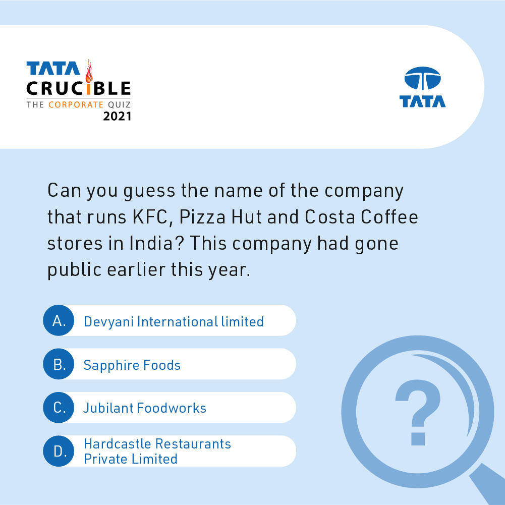 Tata_Crucible's tweet photo. It’s time for the weekly #TataCrucibleContest! Answer this question and stand a chance to win a prize*. #Contest #ContestAlert #IPO *T&amp;C apply: https://t.co/ugQVjWQlZ1 https://t.co/AjaPDRvb7M
