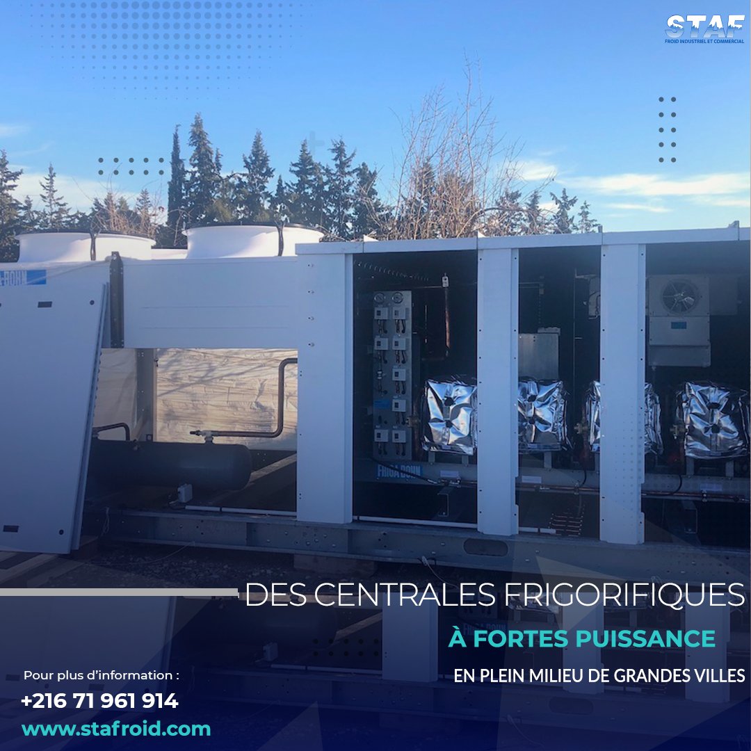 StafroidP's tweet image. ❄️Nos centrales carrossées en milieu urbain🤫
✨ Le tapissage interne de mousse alvéolée d’isolation sonore ;
✨ Housses isophoniques individuelles des compresseurs ;
✨ Plots anti-vibratiles ;
✨ Moto-ventilateurs 16 pôles ;
✨ HP flottante (bas régime la nuit).