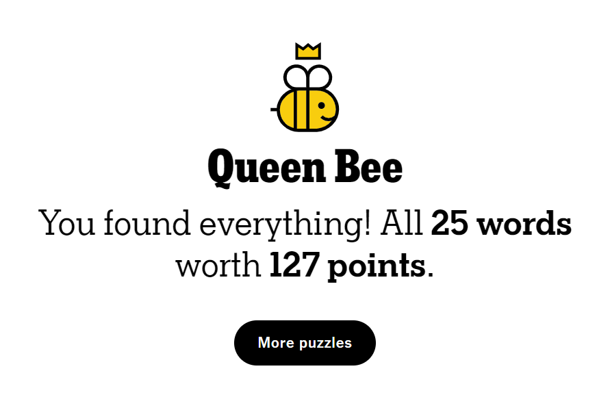 HereToRebuild's tweet photo. Wow! My fastest yet! #NYTSpellingBee #gridkid https://t.co/aT62Zbcjmt