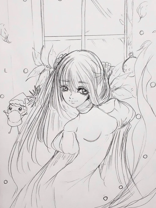 クリスマスイメージのドールちゃん
もしかしたら色を塗るかも😂?

新しくクリスマスイメージの子を描くか…?悩むなぁ🤣 