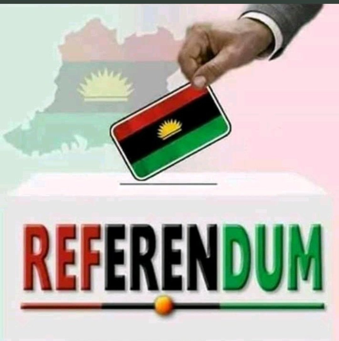 ChidiBiafra5's tweet photo. I did not become a nigeria by choice rather I became a nigerian by force, hence there is a need for a referendum for me to decide where to belong.
A call for referendum is never a call for war, it is within our right to demand for a referendum #FreeMaziNnamdiKanuNow #FreeAdaIPOB https://t.co/0wb54T9lIS