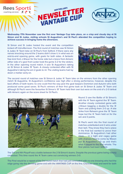 OfficeSssj's tweet photo. SSSJ recently hosted the Vantage Cup for Y5/6 football teams in the Trust @VantageAcademi1 A huge well done to everyone involved and congratulations to St Pauls, the mighty winners! 🏆 @STA_CEPS @StPaulsSalford @ReesSportsLtd  #sssjbolton #teamsport #TeamSpirit #collaboration https://t.co/aGcEq4uKcP