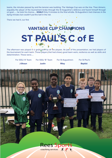 OfficeSssj's tweet photo. SSSJ recently hosted the Vantage Cup for Y5/6 football teams in the Trust @VantageAcademi1 A huge well done to everyone involved and congratulations to St Pauls, the mighty winners! 🏆 @STA_CEPS @StPaulsSalford @ReesSportsLtd  #sssjbolton #teamsport #TeamSpirit #collaboration https://t.co/aGcEq4uKcP