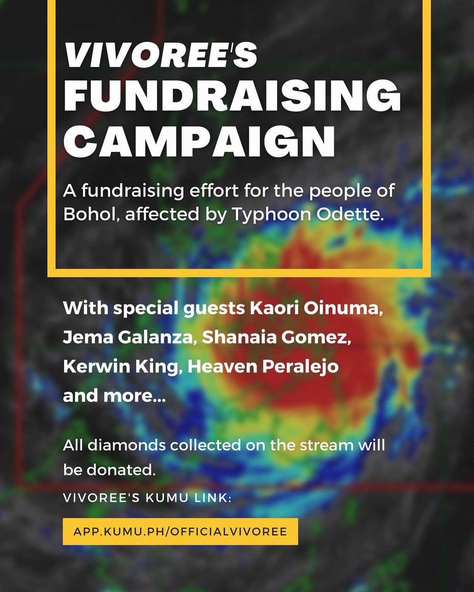 vivoree's tweet photo. Hi everyone 🤍
I am initiating a fundraising campaign in collaboration with my fandom, management, & special guests for the victims of typhoon Odette in my hometown, Bohol. Tulong tulong tayo para sa mga kababayan nating apektado sa sakunang ito. Thank you and see you tonight. https://t.co/hLa5eJ5tru