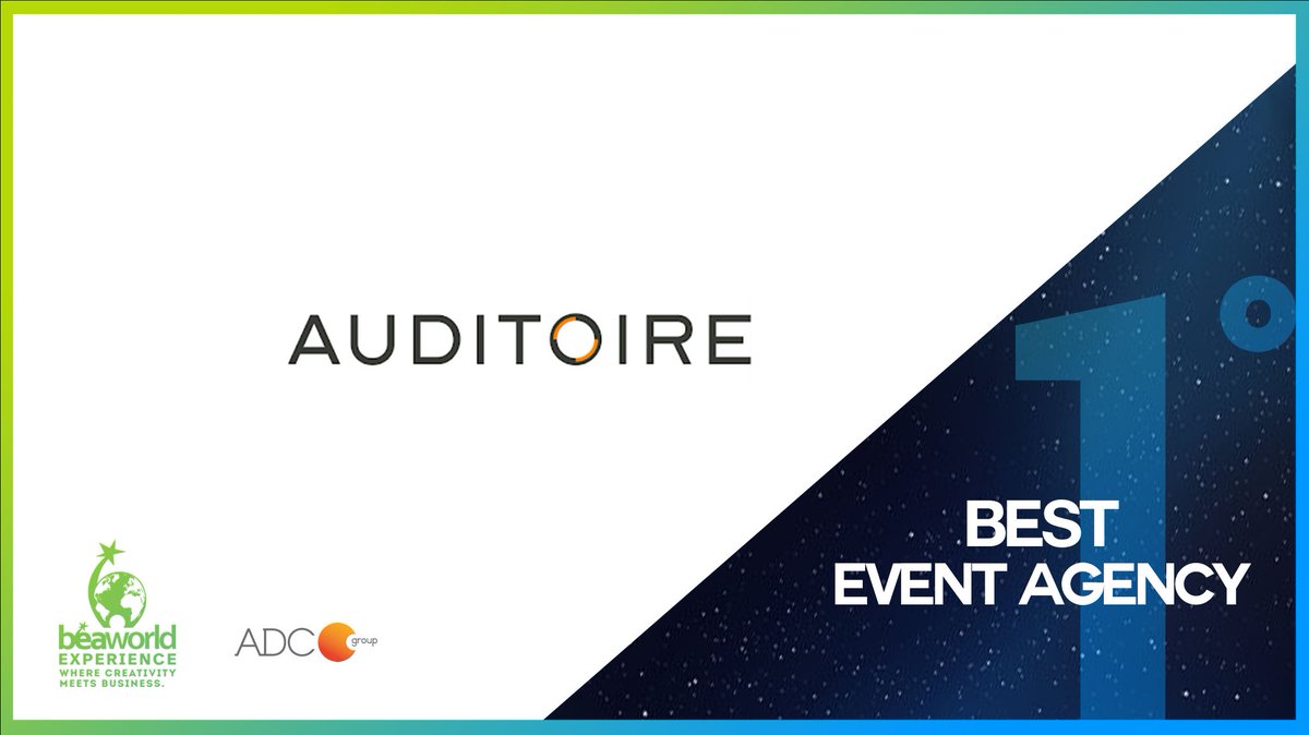 auditoire's tweet image. 𝗪𝗘 𝗔𝗥𝗘 (𝗩𝗘𝗥𝗬) 𝗣𝗥𝗢𝗨𝗗 🎉🍾
The closing ceremony of the 16th edition of @BeaWorldFest 2021, the International Festival that celebrate #Innovation and #Creativity, all around the world, awarded us "BEST EVENT AGENCY" of the year 🏆🥇🔥 #BeaWorld