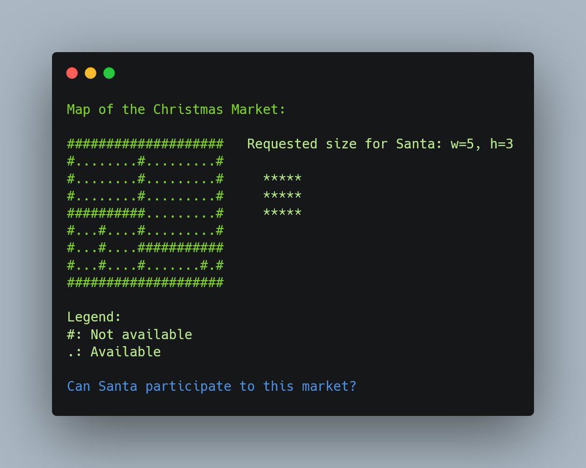 ndubien's tweet photo. Let's stay with Christmas' spirit for today. Would you be able to help Santa finding a place on this market and many others?
We cannot do things wrong so we will have to cover it with Property Based Tests with #FastCheck or others.
#PropertyBased #JavaScript #TypeScript https://t.co/BDqhtx9R2t