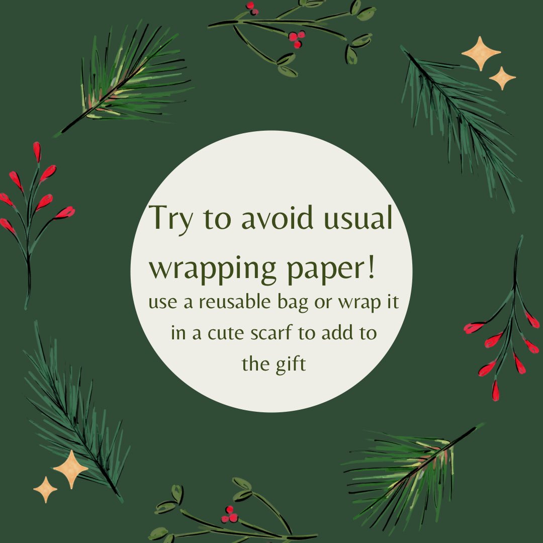 It’s Day 21 of #sustainable #AdventCalendar! Have you started wrapping gifts yet? Try to avoid wrapping paper and use bags, scarves or other #reusable materials instead! #reusereducerecycle #WeAreWestminster <a href="/UniWestminster/">University of Westminster</a> <a href="/WestminsterSU/">Westminster Students' Union</a> @Change4GoodUoW