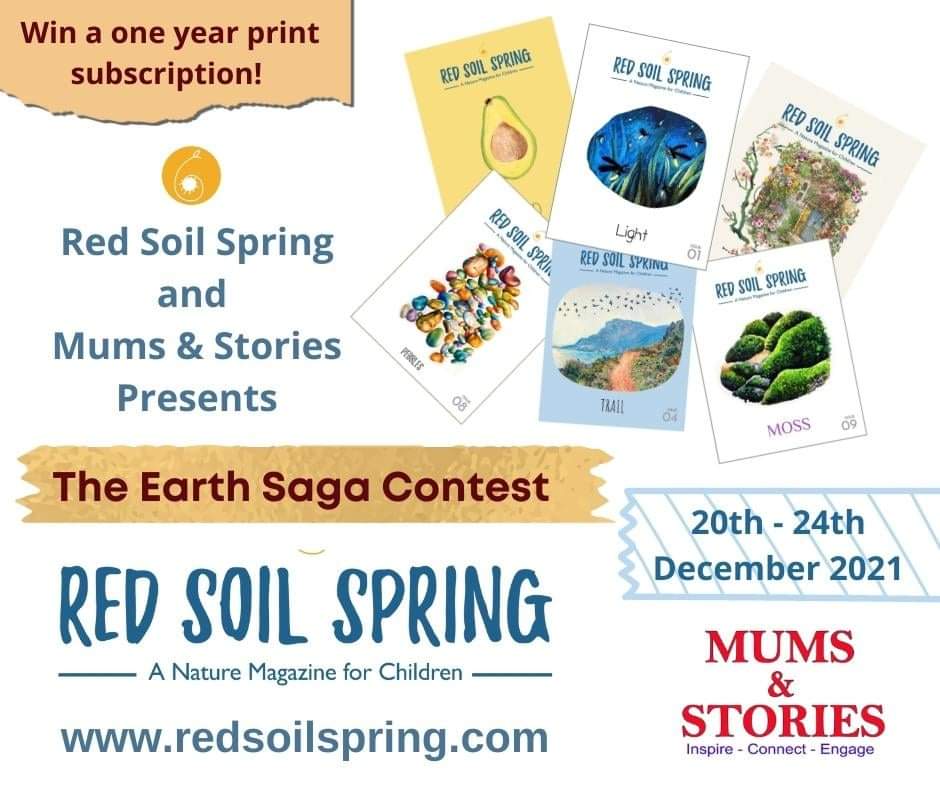mumsandstories's tweet photo. Check our latest contest with Red Soil Spring, a magazine for kids on nature. Visit us at https://t.co/S2v6lTQHhL or on Instagram. https://t.co/1yF9wtoLMl