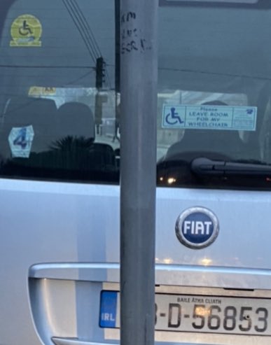 “Don’t forget to leave room for my wheelchair” 🥴#ClearOurPavements #MakeWayDay <a href="/donna_cooney1/">Councillor Donna Cooney</a> <a href="/DeirdreHeney/">Deirdre Heney</a> <a href="/naoiseomuiri/">Naoise Ó Muirí TD</a> <a href="/GardaTraffic/">An Garda Síochána</a> <a href="/gardainfo/">Garda Info</a> <a href="/GardaTraffic/">An Garda Síochána</a> <a href="/AccessForAll7/">Access For All Ireland</a> <a href="/IrishWheelchair/">IWA</a> @APlayfulCity