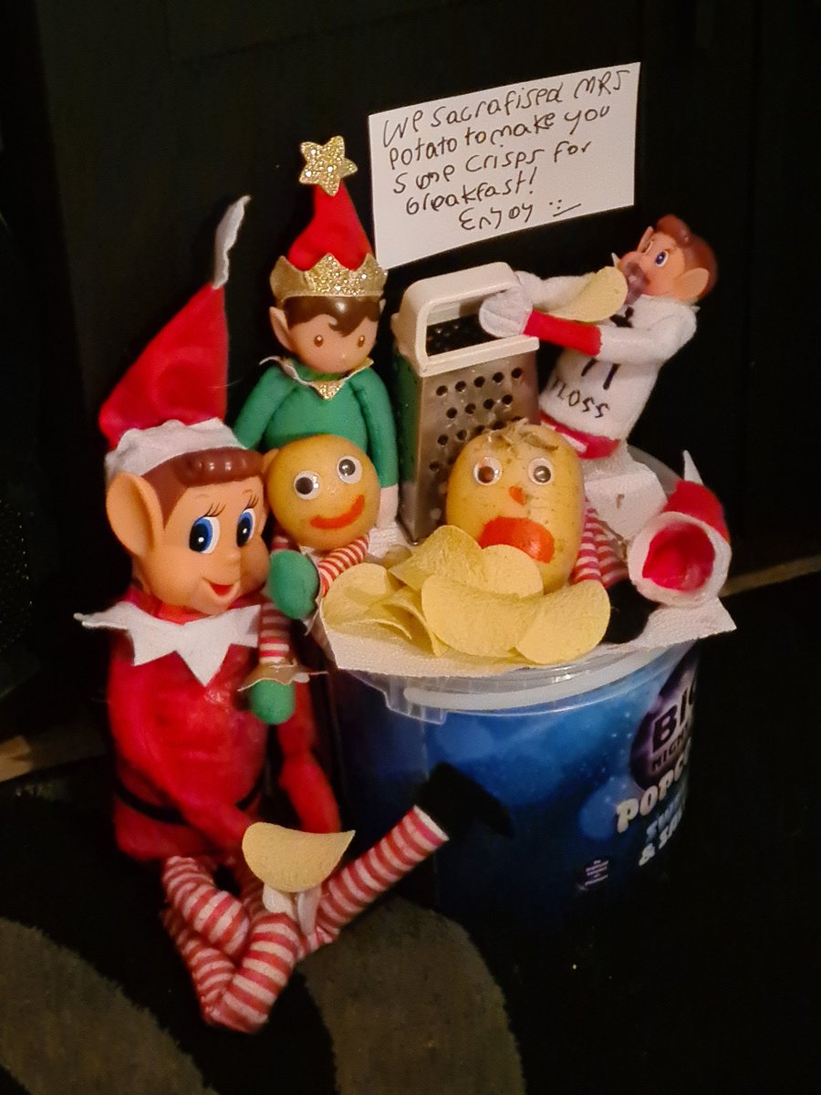 CharlsTT's tweet photo. Poor potato #elfontheshelf https://t.co/jojkMgJdbl