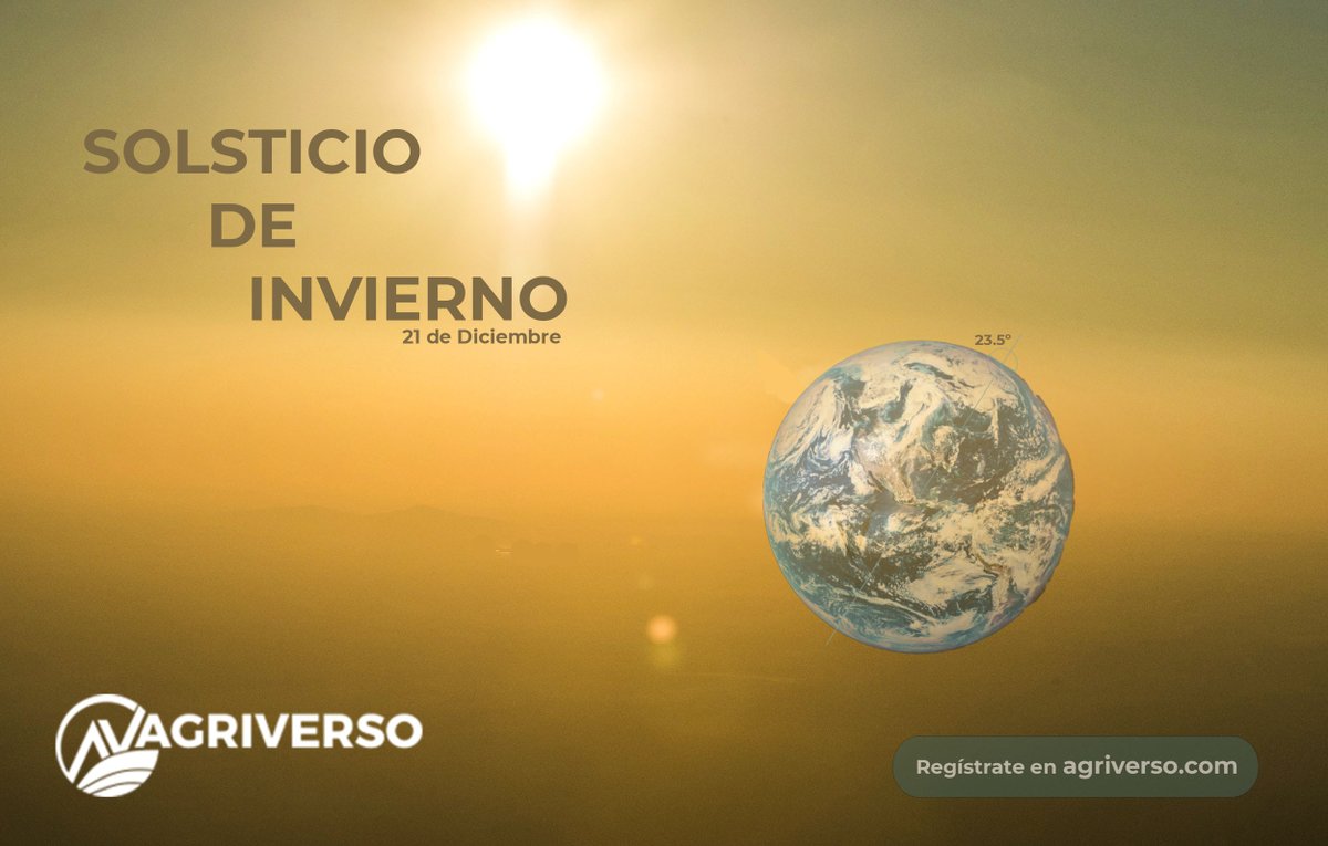 Hoy 21 de Diciembre es solsticio de inverno. Comienza una nueva estación en la que el sol permanece "estático". 
Agriverso.com, la Red Social exclusiva del Sector Agroalimentario en España. Regístrate e interactúa con los profesionales y empresas del sector.