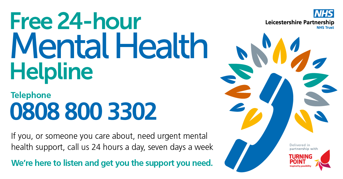 Leicester_News's tweet photo. Don’t struggle alone. If you or someone you care about needs urgent mental health support, pick up the phone and make the call.
For more urgent support info visit: https://t.co/rqXqg3UTcF https://t.co/m769XfjvVa