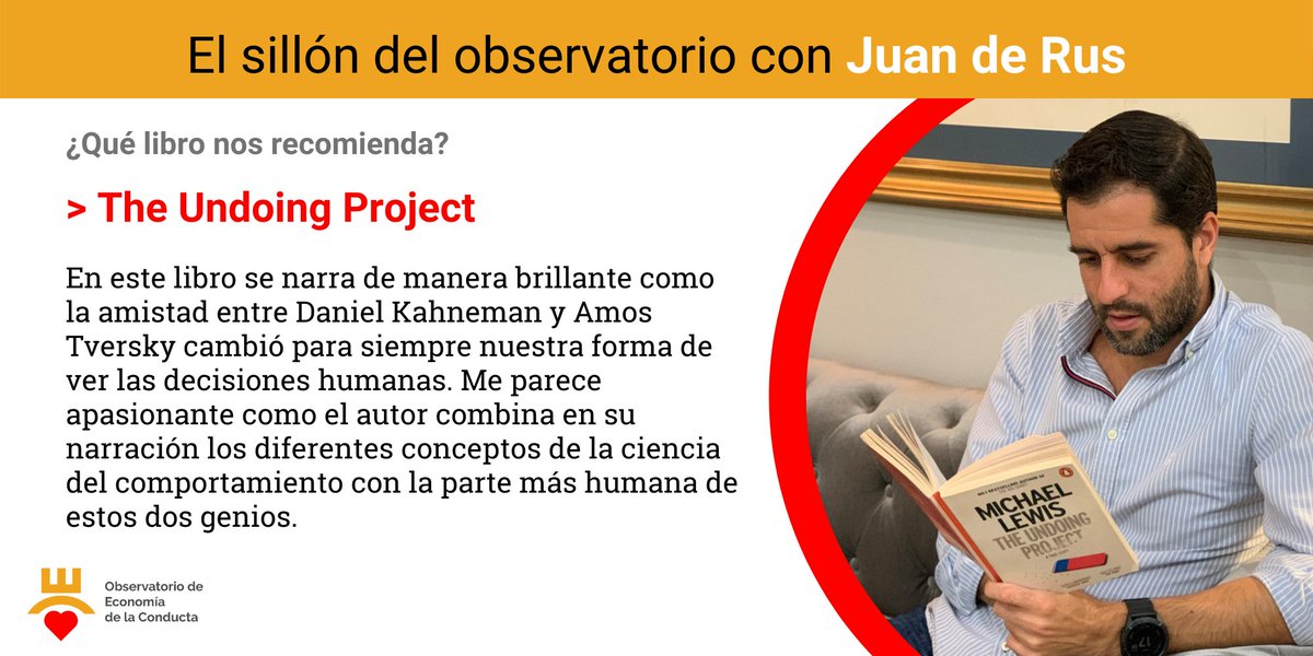 Hoy se sienta en nuestro sillón Juan de Rus para presentarnos The Undoing Project, el libro de Michael Lewis que explora las personalidades de dos grandes de la #EconomiadelaConducta 👇👇👇
observatorioeconomiaconducta.org/el-sillon-del-…