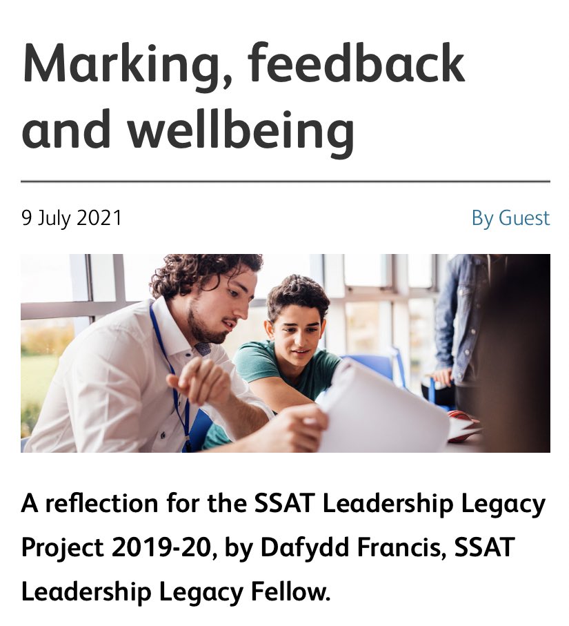 dfrancismfl's tweet photo. Delighted to find that my SSAT Leadership Legacy Project think piece was published earlier this year https://t.co/HQ8A2Cv7Sf. Thank you @ssat for all your support @SWilliamson_CEO #SSATLLP #teacherwelbeing #feedback https://t.co/eOmNyWvggT