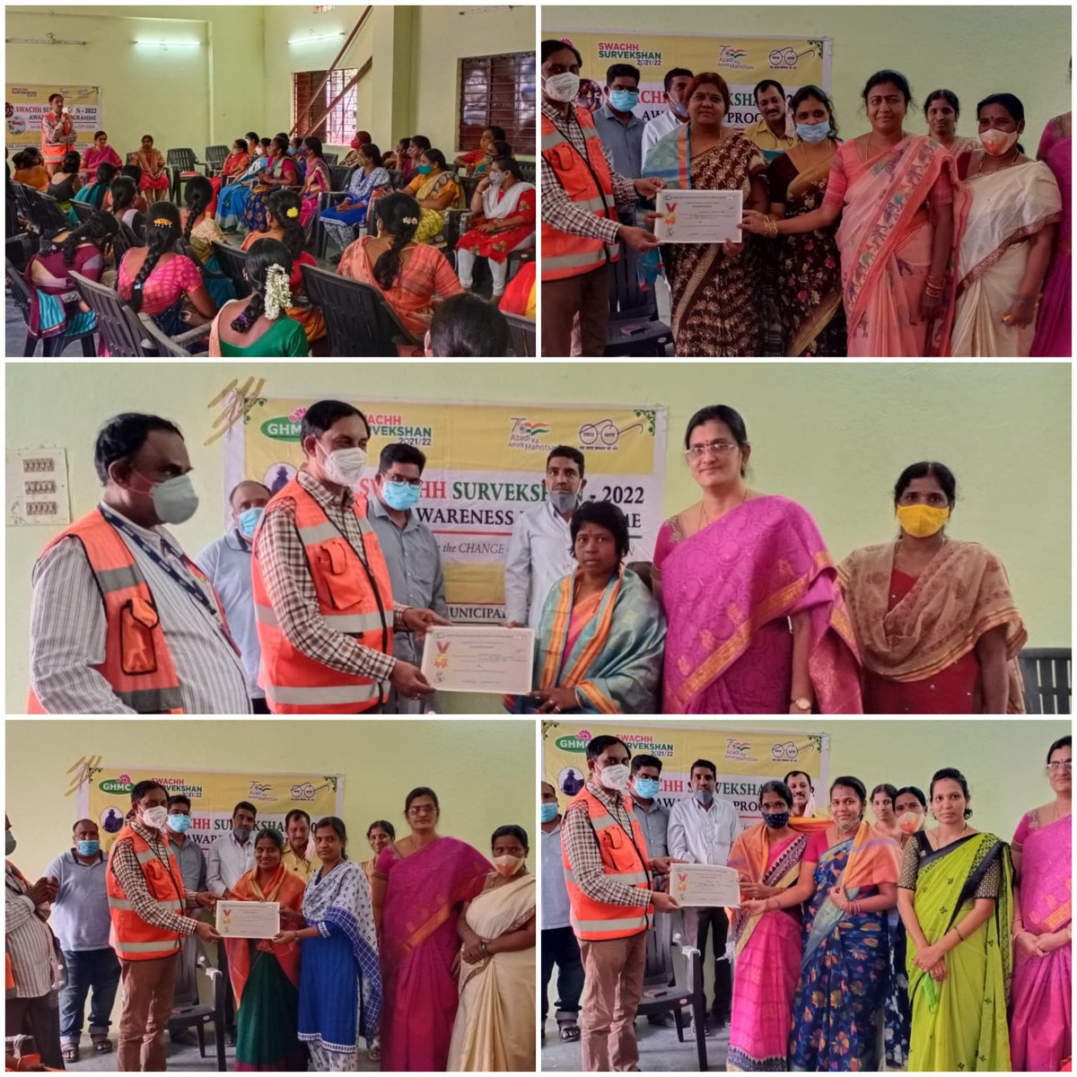 As part of Swachh Survekshan Swachhtha Awards, Appreciation Certificates given to Swachh Warriors selected from SHG Groups of Amberpet circle.   DPO, UCD, SS COs, RPs and other members participated in the programme. 
@KTRTRS <a href="/GHMCOnline/">GHMC</a> <a href="/CommissionrGHMC/">Commissioner GHMC</a>